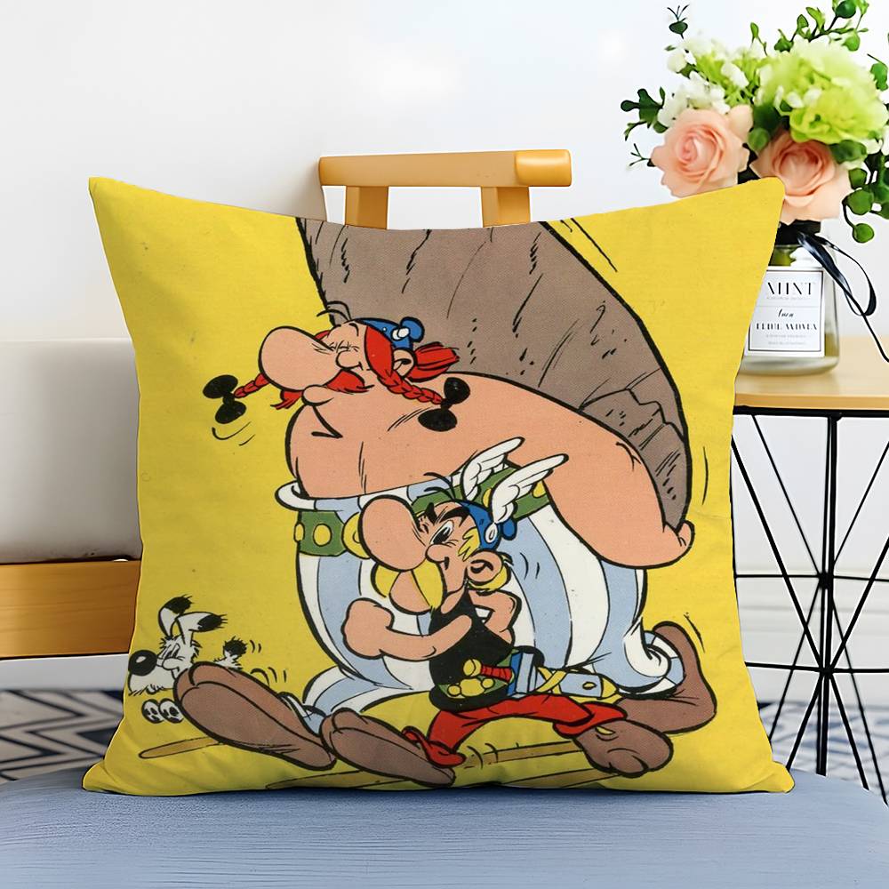 

Cartoon A-Asterix And O-Obelix Pillow Case Printed Brushed Fleece Pillow Baby Skin-Touch Eco-Friendly Dye-Sublimat 12x12Inch
