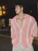 Men's Trendy American Color-Block Ice Silk Short-Sleeve Shirt