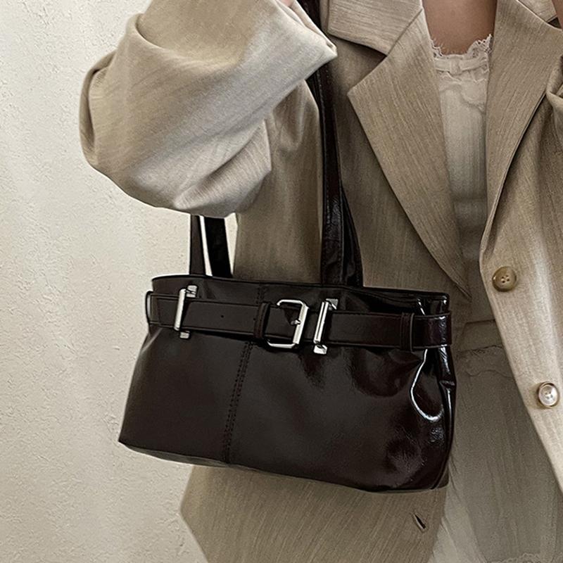 Borsa a Mano Vintage da Donna Grande Capacità 2025 Borsa da Sottobraccio per il Pendolarismo Borsa Tote Casual Coreana a Spalla Singola