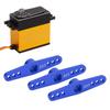 3Pcs 25T Aluminum Alloy RC Servo Arm Horn Long Type for 1 10 Remote Control Car Upgrade PartBlue