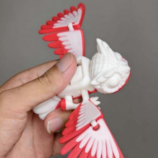 Movable Joints Owl Model 3D Printed Owl Figure Toy Articulated