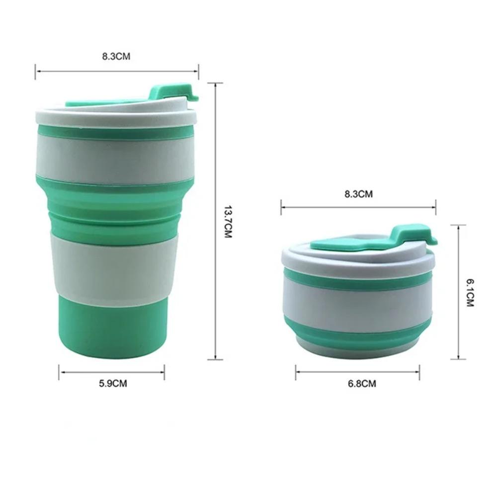 350ml Silicone Multifunctional High Temperature And Scald Portable Folding Water Cup Resistant  With Lid