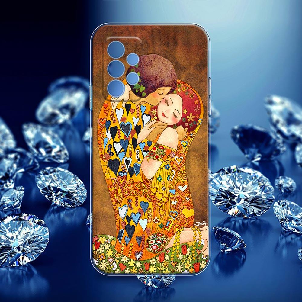 Kiss by Gustav Klimt Golden Freya's Tears Clear A55 Cases For Samsung Galaxy A52 5G A53 A72 A54 A73 A33 A32 A23 A35 Phone Cover