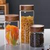 ZISIZ Acacia Wood Sealed Glass Storage Jar