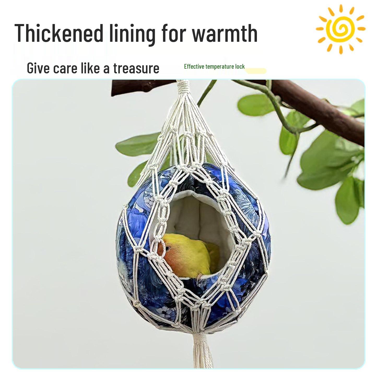 Handwoven Cotton Rope Hammock Bird Nest Hanging Basket Hammock Hanging Bird Nest Small