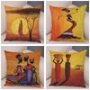 Abstract Painting African Living Pillowcase Woman Home Decor Gallery Exotic Cushion Cover