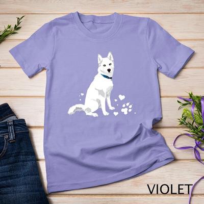 Cute White Siberian Husky - Sweet White Snow Dog T-Shirt Unisex T-shirt 8
