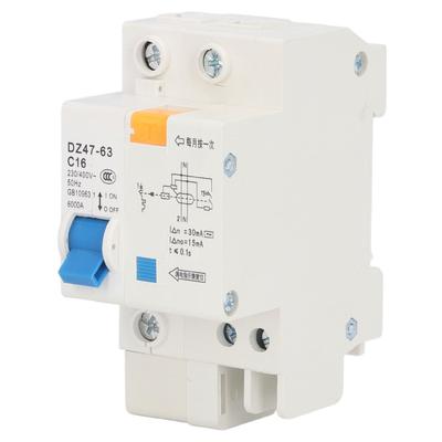 Miniaturní jistič 1P+N 16A Zemní porucha Spínač ochrany proti úniku elektřiny 230V/400V