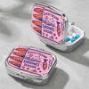 Metal Sardine Print Pill Box Mini Pocket Pill Case Portable Sardine Jewelry Box  Travel