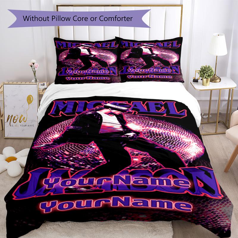 Michael Jackson 130 Customize Your Name Bedding Set Breathable Duvet Cover with Pillowcases Home Decoration Birthday Gift