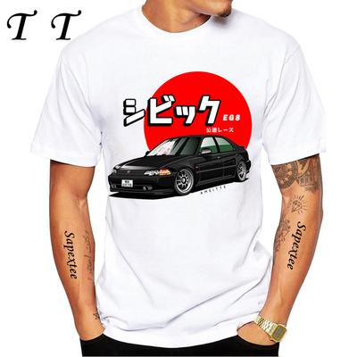 2025 top JDM 1995 Starý Civic EG8 Sportovní tričko Nové Pánské Krátký rukáv Anime Kreslený Auto Umění Trička Chlapec Ležérní Japonské Trička