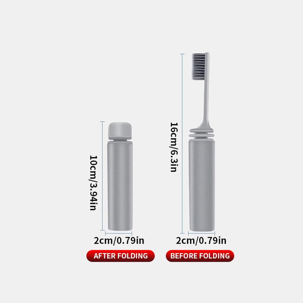 Portable Compact Charcoal Folding Toothbrush - Perfect for TravelCamping, and Hiking - Easy to Take and Efficient Teethbrush