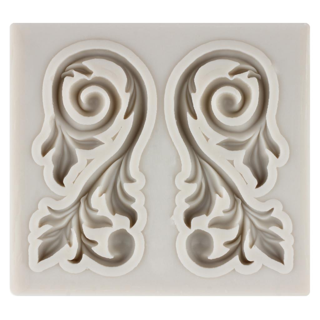 Flower Silicone Mould Baroque Scroll Relief Border Fondant Moulds Angel Baby Cake Decorating Tools Candy Chocolate Gumpaste Mould