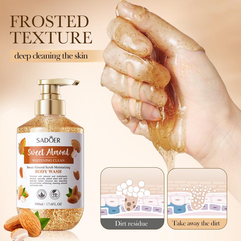 SADOER Gommage aux amandes douces Nettoyant blanchissant pour le corps Nettoyant pour le corps