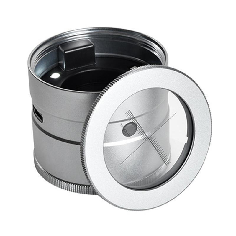 10X Vergrößerungsglaslinse Handheld Wiederaufladbare Augenlupe Vergrößerer mit Skala LED-Licht für Schmuck Briefmarken Inspektion