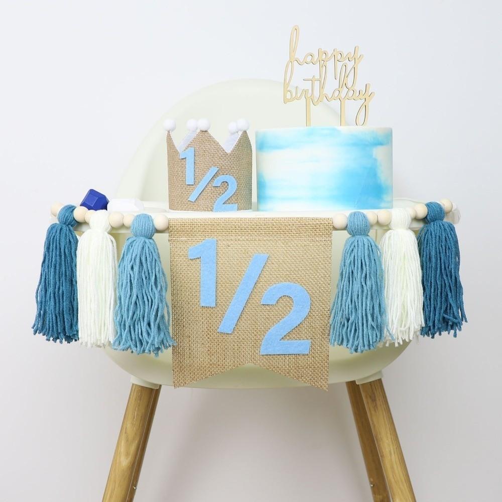 Boho 1. Geburtstag Hochstuhl Banner Garn Quaste Handgemachtes Geburtstagsbanner Leinenhut Holzperle Partydekoration Kinderparty