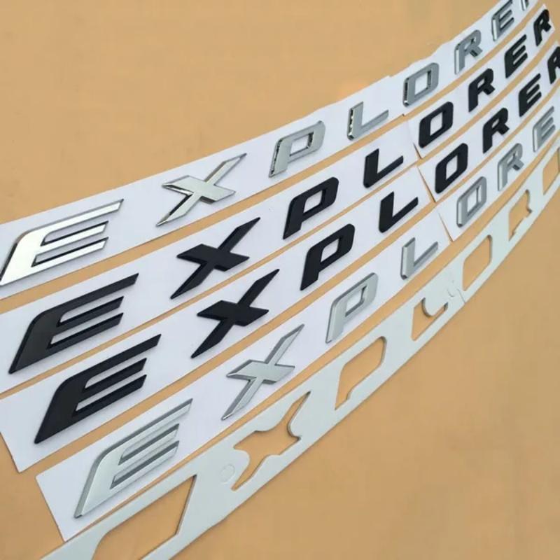 Car 3D EXPLORER Fixed Letters Hood Emblem Chrome Badge Sticker