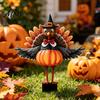 Retro Autumn Garden Accents Thanksgiving Turkey Stake, Wizard Hat with Pumpkin Lawn Ornament, Outdoor Decorations for Waterproof Acrylic Yard Welcome