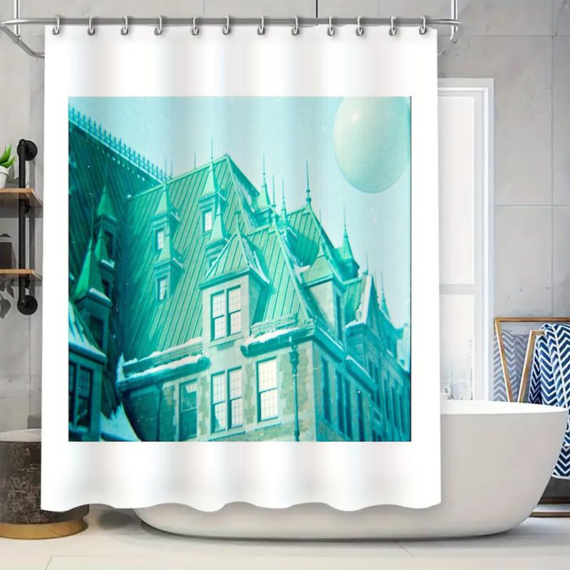 

Vintage Gothic Cathedral Shower Curtain Medieval Church Pattern Bathroom Decor Dark Academia Home Textile Tapestry Wall Hanging W60H190(CM)-1 Pcs