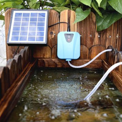 Solar Mini Fountain Pump DC Charging Oxygenator Water Oxygen Pump Pond Aerator with 1 Air Stone Aquarium Airpump 2L/min