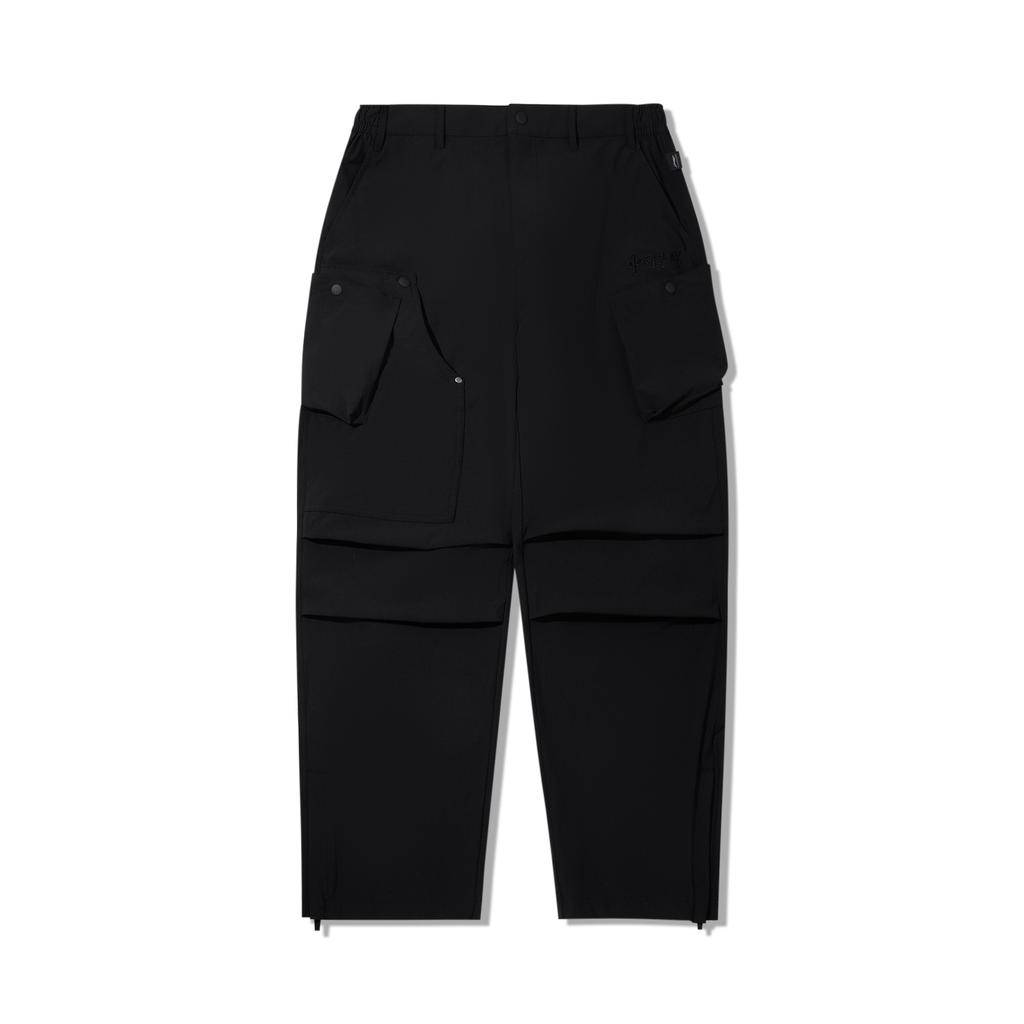Li Ning Trendy Sports Series Solid Color Mid Waist Breathable Versatile Straight Leg Casual Pants Men bottoms Black AKXV357-2