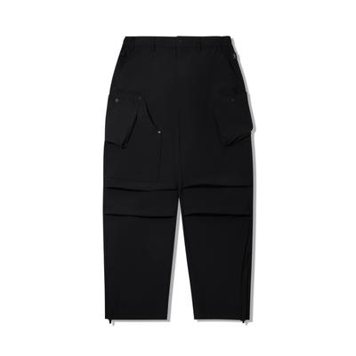 Li Ning Trendy Sports Series Solid Color Mid Waist Breathable Versatile Straight Leg Casual Pants Men Bottoms Black AKXV357-2