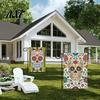 Bandiere da Giardino Giorno dei Morti, 12x18 Pollici Teschio Floreale Segni Decorativi per Cortile Scheletro Gotico Messicano Fiori Scheletrici Stendardo in Juta Double-Sided per Patio,