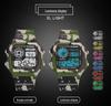 Men's Multifunctional Camouflage Waterproof Sports Watch - Seven-Color Luminous Fashion Square Design