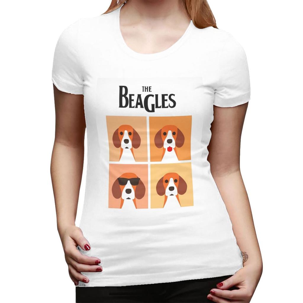 T-shirt Beagles da Donna Girocollo Streetwear Magliette Manica Corta Abbigliamento Estivo Top