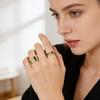 European Rose Vine Pattern Stainless Steel Couple Ring Set