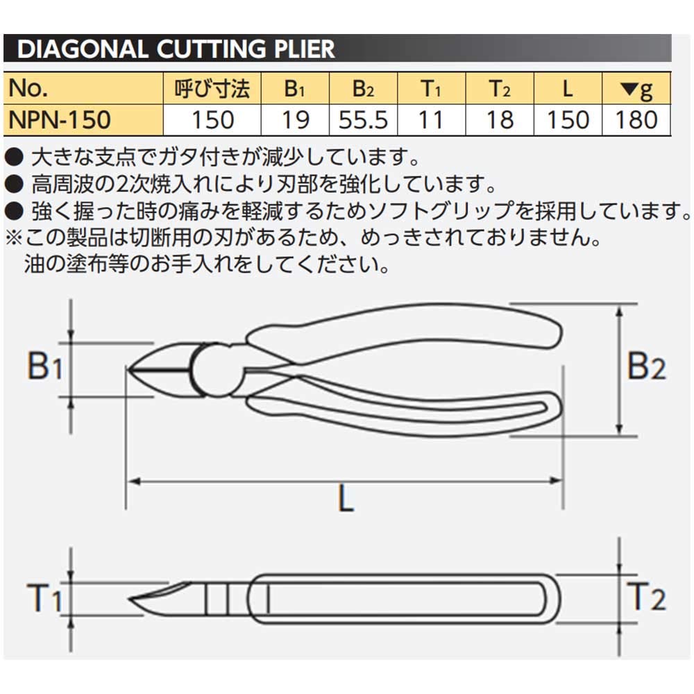 Kyoto Machine Tool Nepros Nippers (KTC) NPN-150