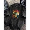 Vintage Washed Legendary Since 1983 Tee Retro Color Block Year Print T-Shirt Casual Short Sleeve for Everyday Wear
