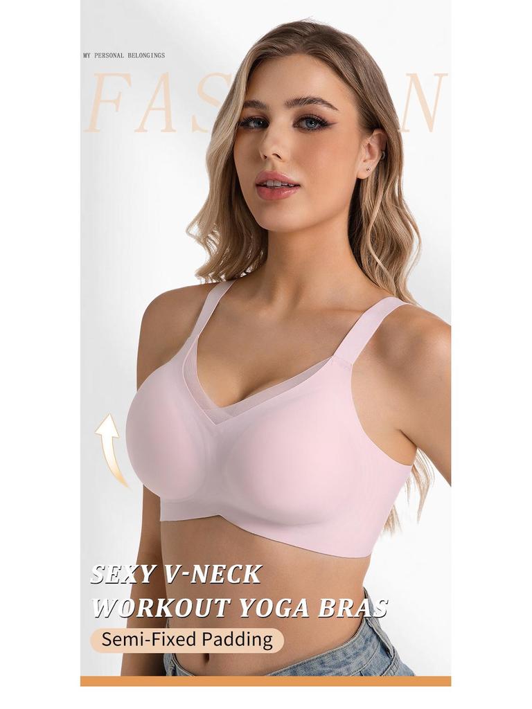 Wire-Free Seamless Bra: Enhances Bust, Smooths Underarm, Anti-Sag, Mesh Design, Plus Size
