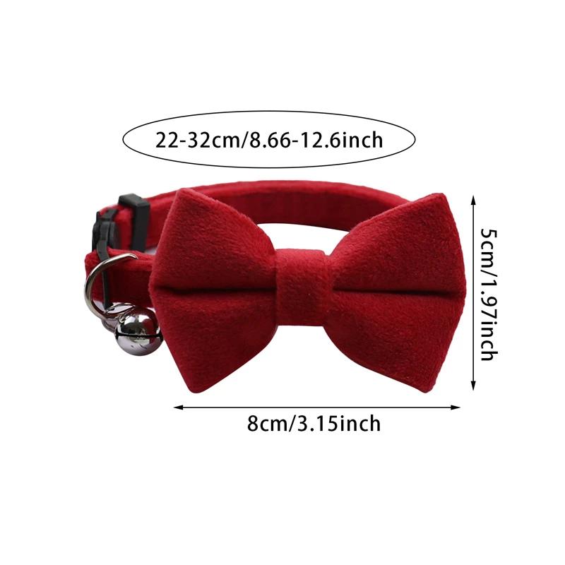 Beliebter neuer niedlicher Samt-Haustierhalsband-Schleifen-Glocken-Stil verstellbar mehrfarbig Katzen- und Hundezubehör