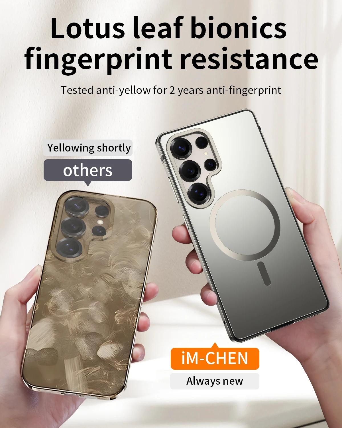 For Samsung Galaxy S25 Ultra S25 Magnetic Phone Case Solid Color case Pro Magnetic for Magsafe Acrylic Case Magnetic Clear Cover nero
