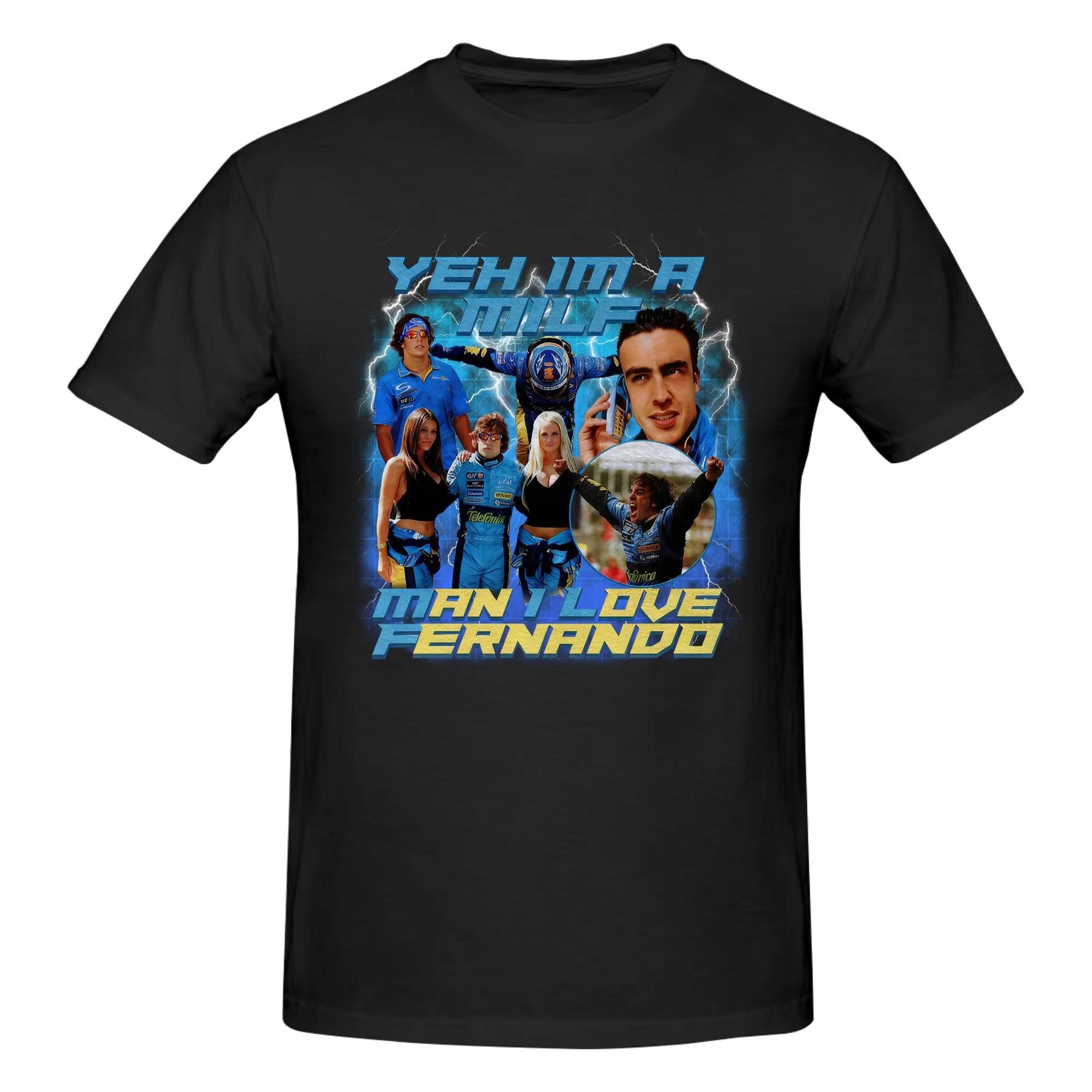 GUOYAN TOP Grappig Fernando Alonso Meme T-shirt voor Mannen Puur Katoen T-shirt Zomerstijl 2026 Korte Mouwen T-shirt Slim Fit Kleding 4XL