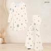 Women Plus Size V Neck Three Quarter Sleeve Plaid Printed Tunic Top Flared Pants Two Piece Set