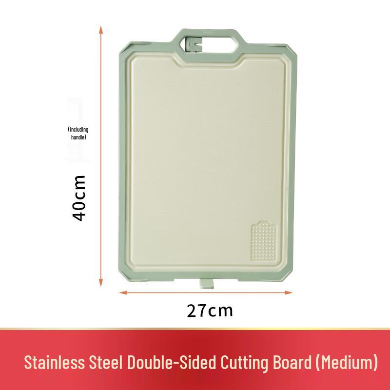 

Double-Sided Stainless Steel & PP Cutting Board with Sharpener, Medium (2-Pack)