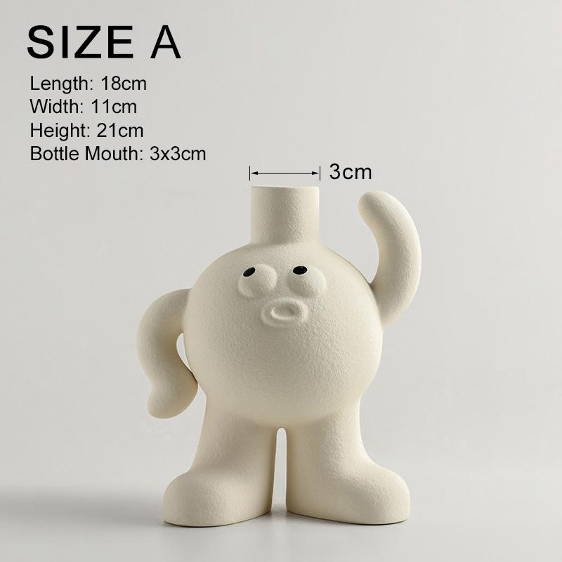 Big Footed Ceramics Vase Desktop Flower Arrangement Decoration Originality Living Room Cute DIY High Level Decorations