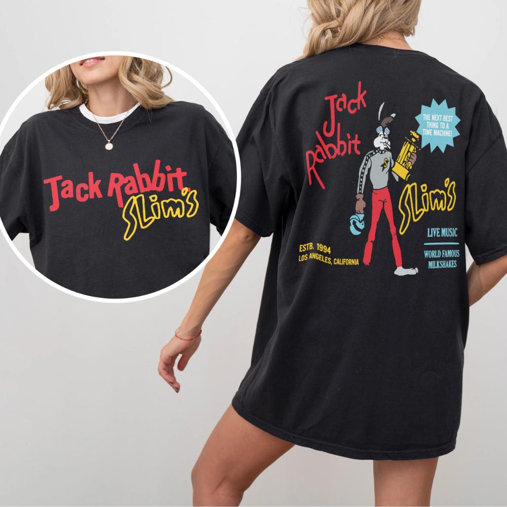 Retro Tarantino Movie TShirt Vintage Jack Rabbit Slims Pulp Graphic Tee Shirt Graphic Clothing Short Sleeve Shirt Unisex S