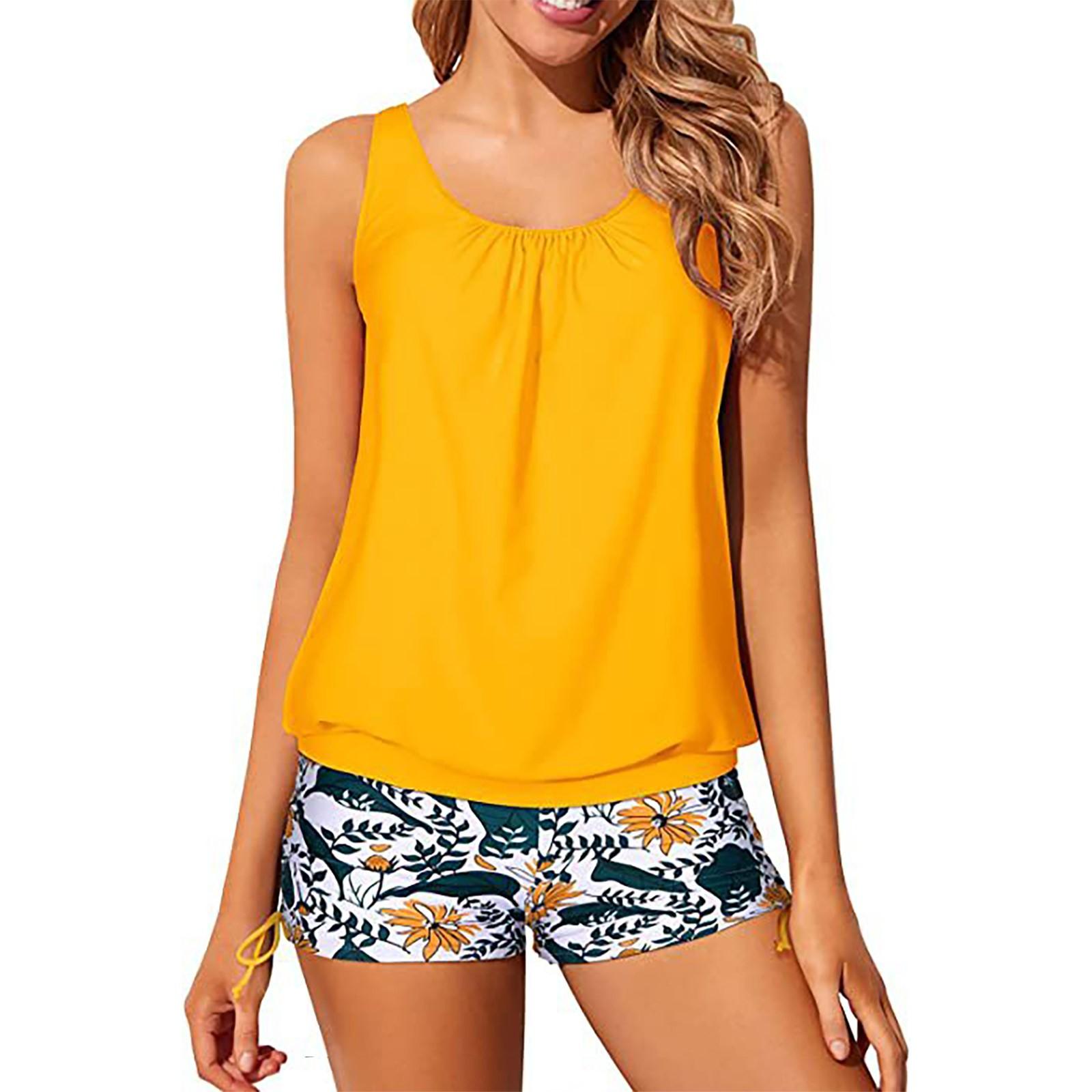 

Женский удобный сексуальный купальник бикини с раздельным телом S жёлтый