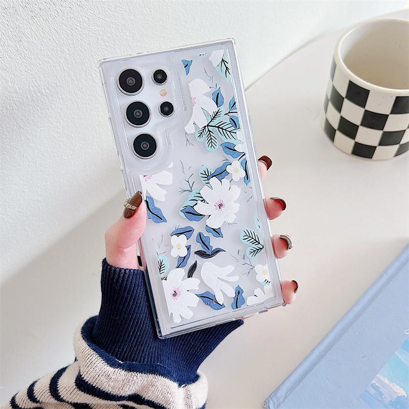 Blumen Transparente Handyhülle Für Samsung Galaxy S24 S23 S22 Plus Note 20 Ultra S21 S20 FE Silikon Weiche TPU Rückseite