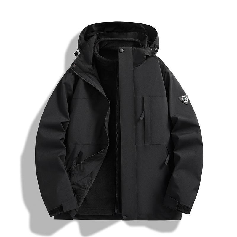 Jacket Men's and Women's Jacket Winter Outdoor Three-in-one Removable Two-piece Mountaineering Suit