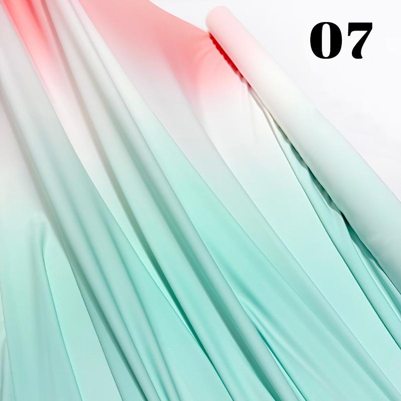 100x150cm Gradient Rainbow Fabric Ancient Style Sewing Hanfu Dress Stage DIY Costume Hanfu Silky Dress Stage Garment