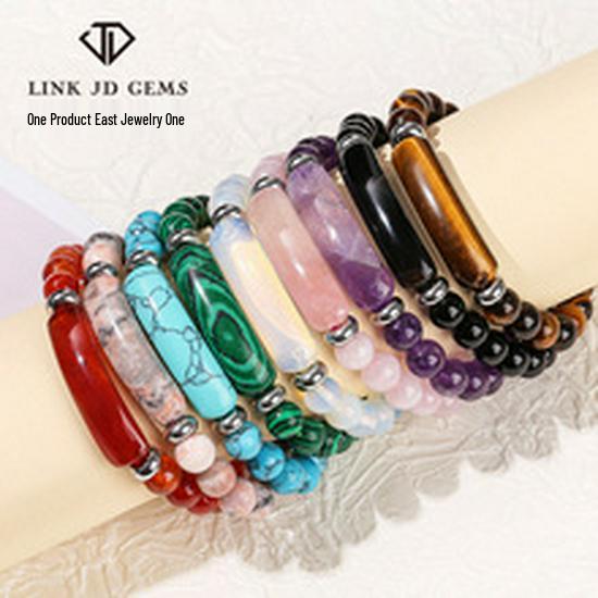 Jingdong Jewelry Unisex Round Bead Bracelet: 7A Lightning Yellow Tiger Eye Stone