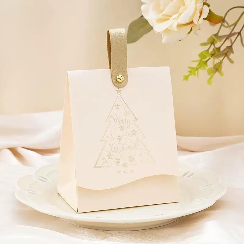 10Pcs Christmas Gift Boxes Handles 'Christmas Tree' Pattern Christmas Gift Wrapping Christmas Party Gift Boxes