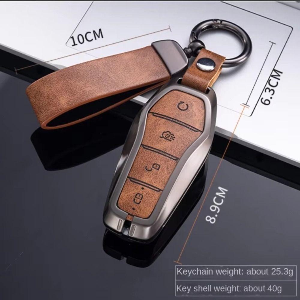 Zinc Alloy Car Key Case 4 Butoons Easy To Install Remote Fob Holder For Byd Song Plus Atto 3 Han Ev Tang Dm Qin Seal Dolphin