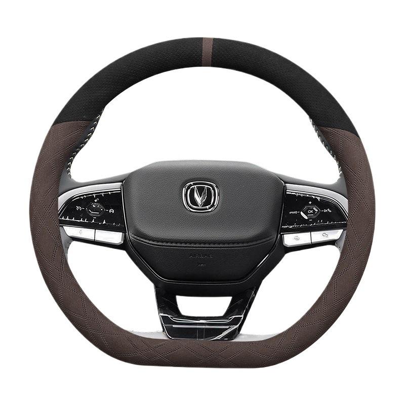 Suede Steering Wheel Cover for 2023 Changan F70 Pickup - Four Seasons Fit