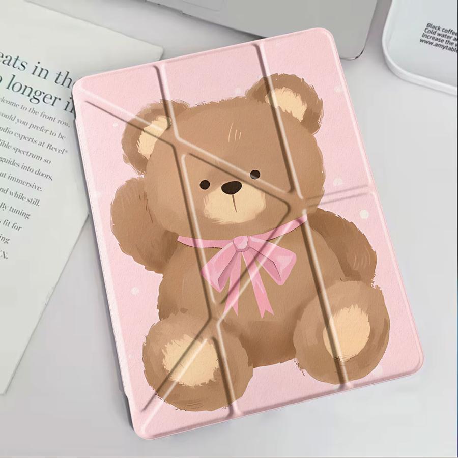 Brown Little Bear Tablet Case For iPad Mini 6 7 Air 4 5 M3 M2 1 2 M4 11inch Pro 11th 10th 9th 8th 7th 12.9inch Pro 2025 Holder