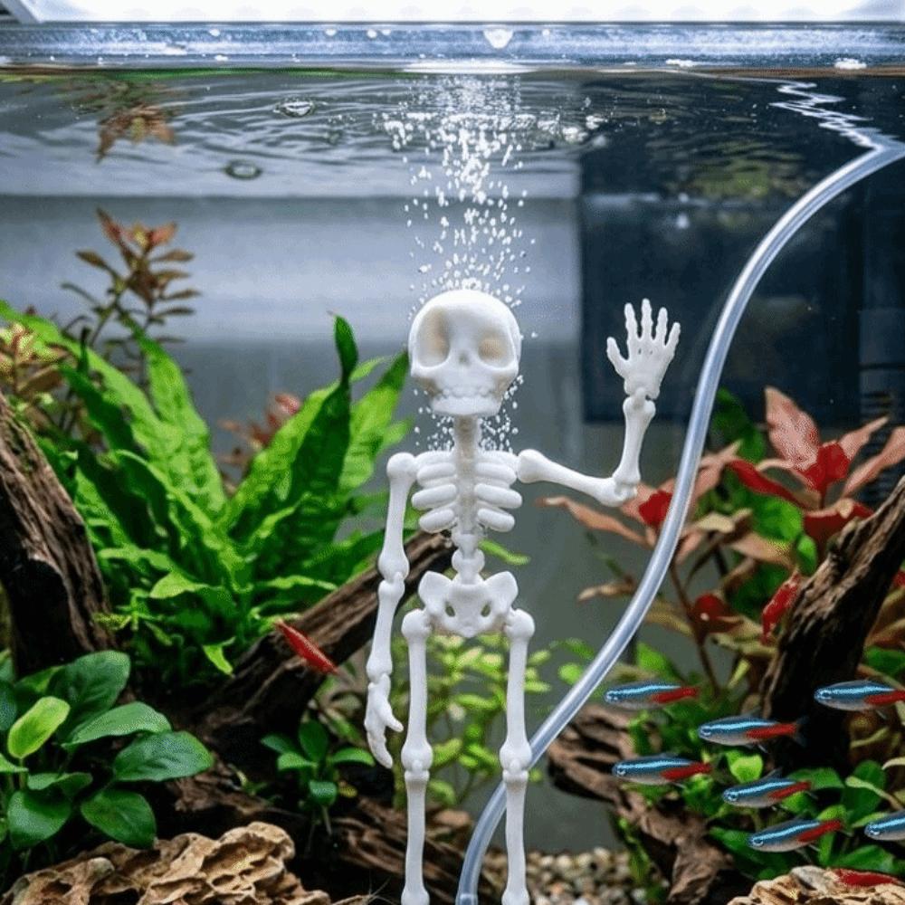 3D Printed Dancing Skeleton Aquarium Ornament Plastic Animated Skeletons Statue  Aquarium Tank